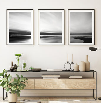 Set Of Three Black And White Seaside Prints, 9 of 12