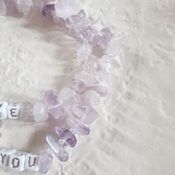 Love You Forever Amethyst Healing Crystal Bracelet Set, 2 of 2