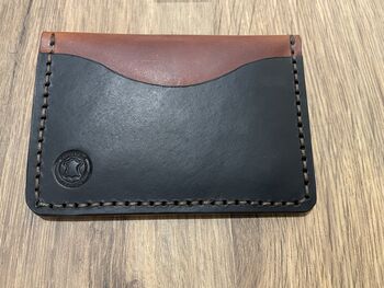 Black And Brown Handmade Leather Card Wallet, 7 of 9