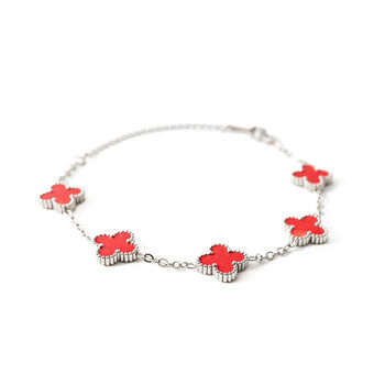 Clover Bracelet Silver/Red, 2 of 3