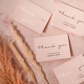Personalised Bridesmaid Pink Thank You Note Card, 6 of 8