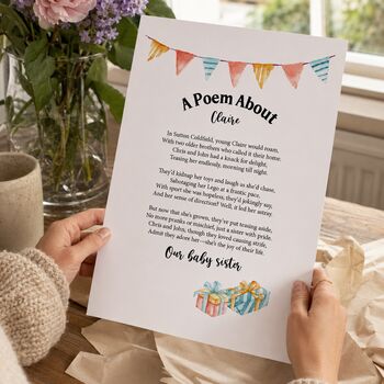 Personalised Poem Print Birthday Gift For Sister, 5 of 10