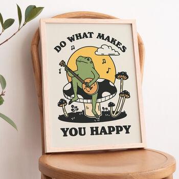 'Do What Makes You Happy' Banjo Frog Print, 5 of 7
