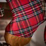 Personalised Red Tartan Patchwork Stocking, thumbnail 6 of 7