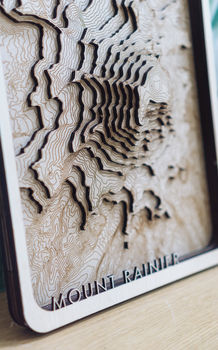 Your Location Multi Layer Topographic Wood Map, 6 of 7