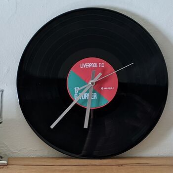 Personalised Vinyl Record Football Spotify Clock, 6 of 8