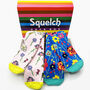 Gift Set Of Two Pairs Of Squelch Adult Socks Flowers, thumbnail 4 of 5