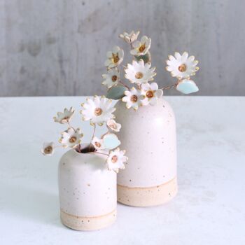 White And Gold Ceramic Flower Bouquet Large, 3 of 12