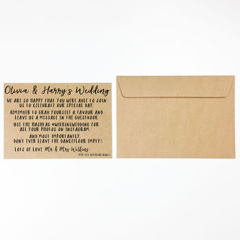A6 Kraft Custom Wedding Message Favour Cards, 4 of 4