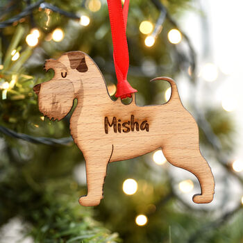 Personalised Schnauzer Dog Wooden Christmas Decoration, 3 of 8