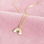Gold Plated Pastel Rainbow Necklace, thumbnail 5 of 7