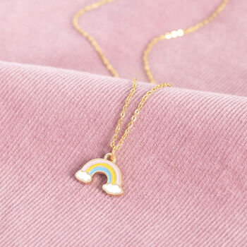 Gold Plated Pastel Rainbow Necklace, 5 of 7