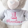 Personalised Grey 1st Birthday Teddy Bear, thumbnail 3 of 4