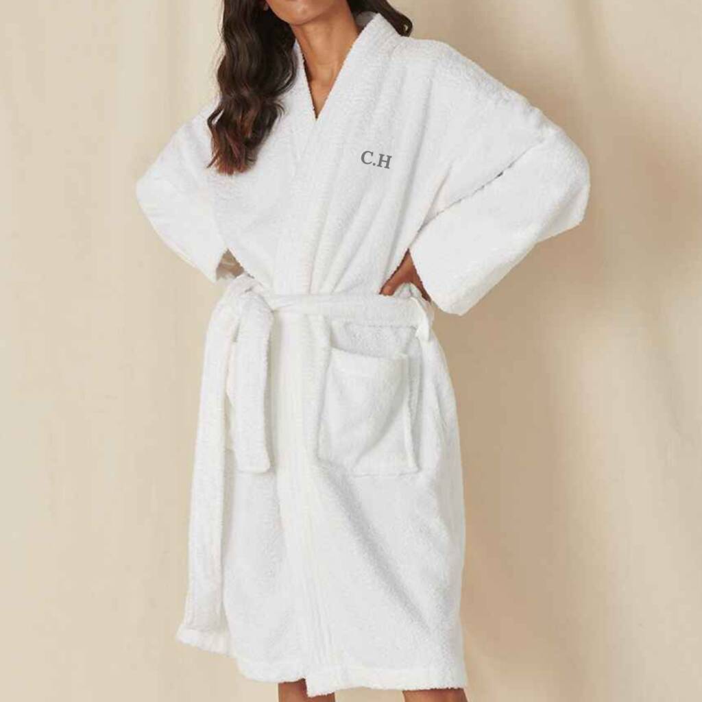 Personalised Unisex Towelling Cotton Bath Robe Gown, 1 of 10
