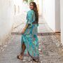 'Aspen' Turquoise Paisley Batwing Dress, thumbnail 3 of 4