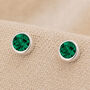 Sterling Silver May Birthstone Stud Earrings, thumbnail 1 of 4