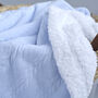 Personalised Blue Baby Blanket With A Bow, thumbnail 4 of 6