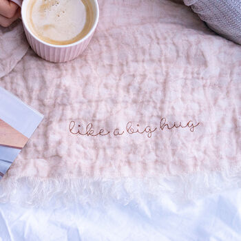 Personalised Wrap Yourself In Love Linen Throw, 2 of 7