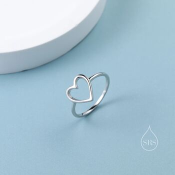 Open Heart Ring In Sterling Silver, 2 of 10