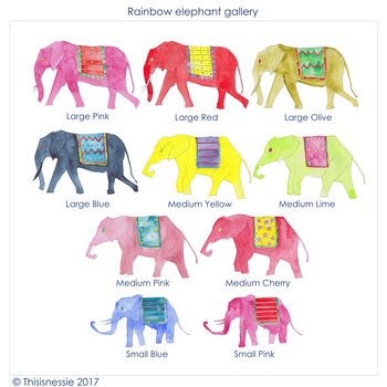 Personalised Rainbow Elephant Tea Towel, 2 of 3
