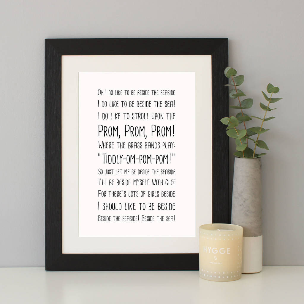 personalised song lyrics print by hope and love | notonthehighstreet.com