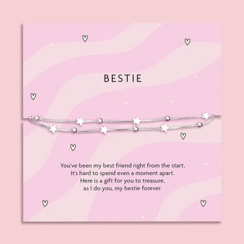 Bestie Silver Plated Layered Stars Bracelet, 4 of 11