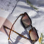 Tortoise Front Lens Rectangle Thick Frame Sunglasses, thumbnail 2 of 6