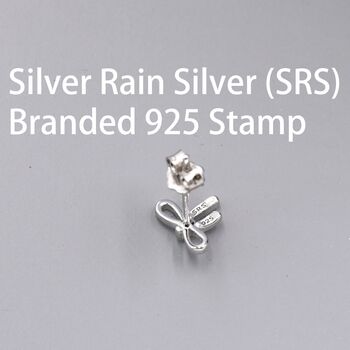 Sterling Silver Ribbon Bow Stud Earrings, Dainty Earrings, 8 of 12