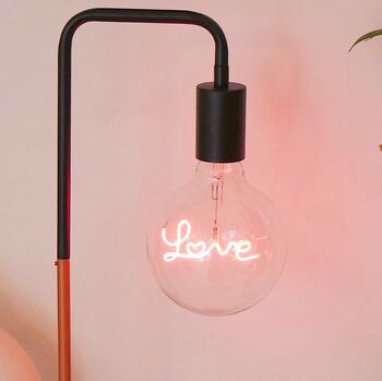 Love Text Light Bulb And Table Lamp, 3 of 5