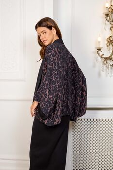 Leopard Print And Black Reversible Kimono, 7 of 10