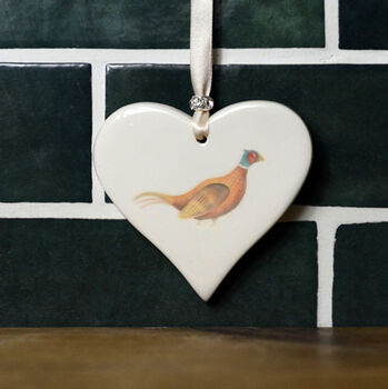 Pheasant Ceramic Heart, 3 of 7