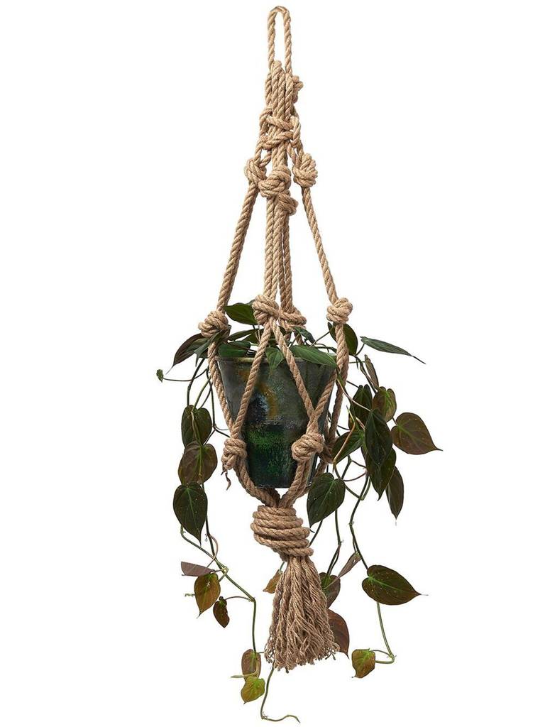 jute rope macrame plant hanger by the hummingbird card company