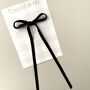 Black Velvet Long Tailed Hair Bow, thumbnail 4 of 4