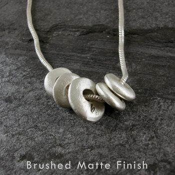 Pebbles Personalised Necklace In Sterling Silver, 4 of 4