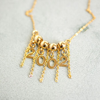 Gold Plated Significant Date Charm Necklace, 11 of 11
