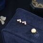 Sterling Silver Tiny Star Aurora Ab Cz Trio Stud Earrings, thumbnail 4 of 12