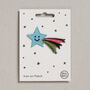 Happy Shooting Star Iron On Patch, thumbnail 1 of 2