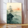 Japanese Style Set Of Two Landscape Mountain Art Prints, thumbnail 3 of 4