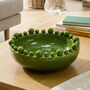 Glazed Green Ceramic Pearl Bowl, thumbnail 1 of 5