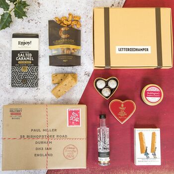Luxury Christmas Letter Box Hamper With Gin, 4 of 11