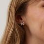 Bowtie Sterling Silver Zirconia Stud Earring, thumbnail 5 of 5