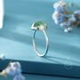 Sterling Silver Large Oval Cabochon Moss Agate Classic Single Stone Engagement Ring, thumbnail 6 of 12