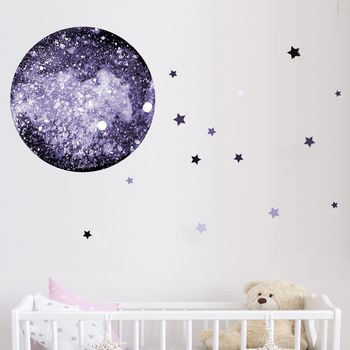 Watercolour Moon And Stars Wall Sticker, 4 of 4