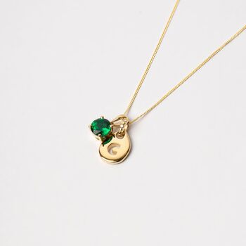 Personalised Solid 9ct Gold May Emerald Birthstone Necklace, 4 of 12