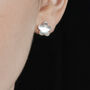 Silver Buttercup Flower Stud Earrings, thumbnail 4 of 5