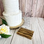 Classic Personalised Clear Acrylic Cake Sign With Wooden Base, thumbnail 4 of 5