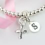 Personalised Infant's Silver Christening Bead Bangle, thumbnail 2 of 4