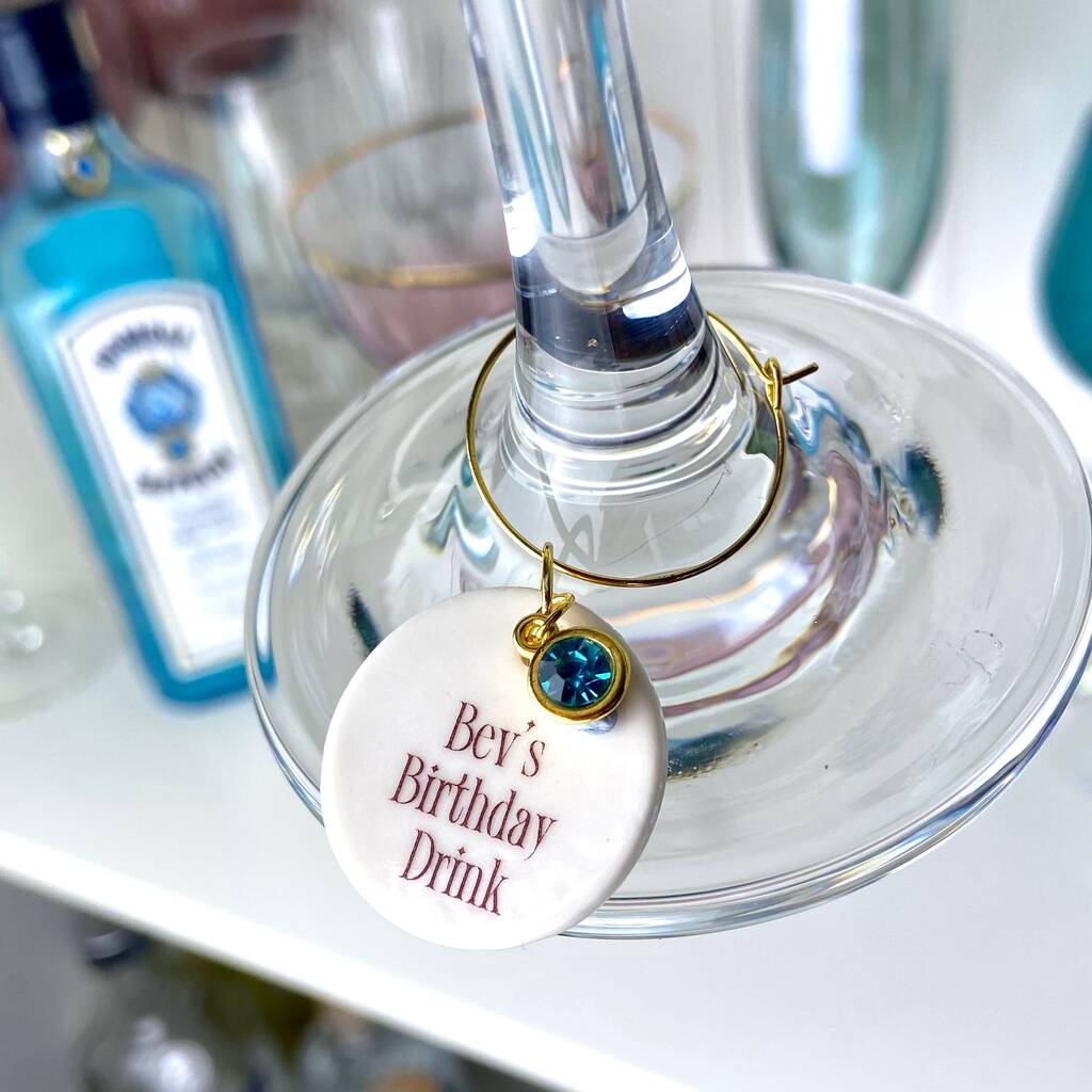 Personalised Birthstone Glass Charm, 1 of 7
