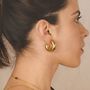 Chunky Big Hoop Earrings, 18 K Gold Plated, thumbnail 1 of 4