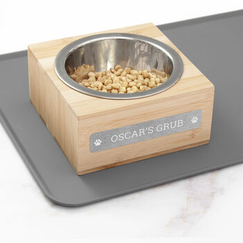 Personalised Small Bamboo Pet Bowl For Cats And Dogs, 2 of 5